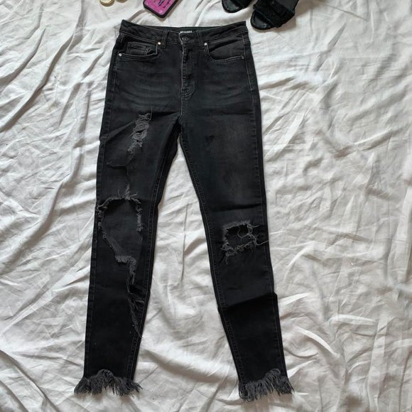 missguided black ripped jeans